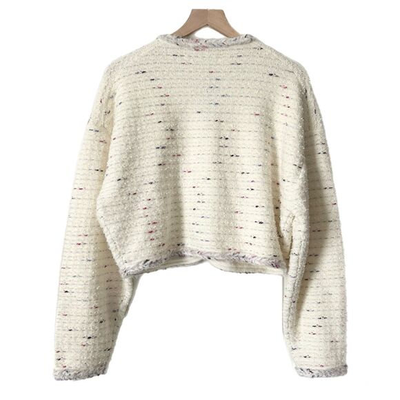 NEW J.Crew Cropped Lady Jacket Blazer in Marled Yarn Heather Ivory Size Medium - Picture 3 of 6